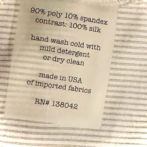 SAMANTHA ENG || Ribbed V-Neck / Sheer Bishop Sleeve Blouse in Sand - SZ Small - Picture 6 of 6